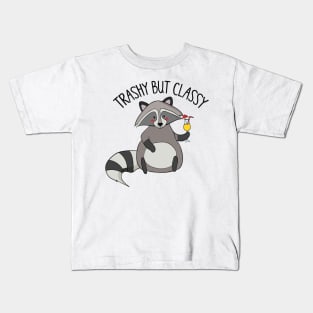 Trashy But Classy, Funny Cute Sassy Raccoon Kids T-Shirt